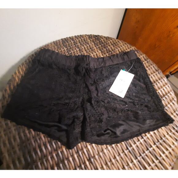 NWT Rewind Black Lace Shorts Small Elastic Waist Festival Boho Romantic Pretty - Picture 1 of 8